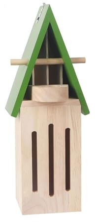 Beimus Maison à papillons résistante aux intempéries avec mangeoire en bois naturel pour protéger la faune sauvage