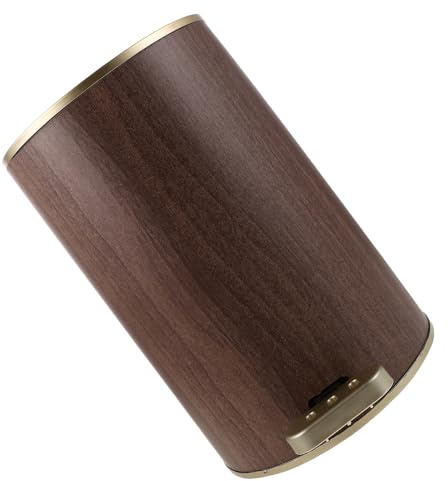 Garneck Cubo de Basura Retro de 9L con Pedal y Tapa a Presión Papelera Redonda de Plástico para Cocina Baño y Dormitorio Contenedor Compacto para Hogar y Oficina