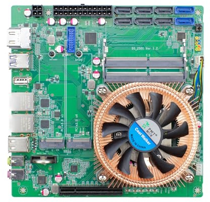 CYMINILMDPC 8-Bay NAS Firewall Motherboard,Ryzen 7 5800H, 2*M.2 NVMe, 8*SATA3.0,2 * 2.5G LAN,2*DDR4,8GB DDR4 128GB NVMe,1 * 8XPCIE3.0 Gaming ITX Mainboard