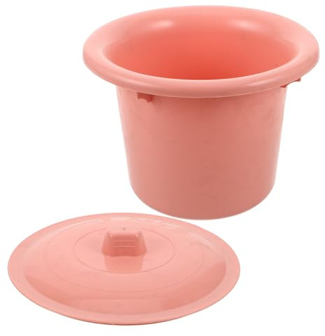 PENIKOKO Plastbäcken med Lock Bärbar Urinflaska för Vuxna Kapacitet Nattpotta för Hemvård och Camping Lätt Att Rengöra och Luktbeständig Rosa