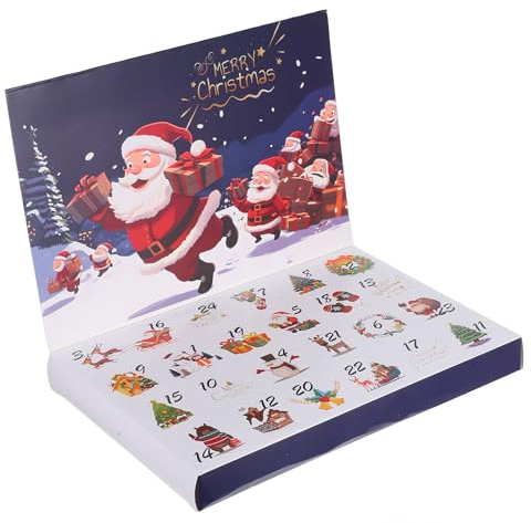 Beavorty Calendario Avvento Vuoto per Natale Scatole in Carta e Plastica, Design Creativo e Festivo, per Feste Natalizie e Conto alla Rovescia Divertente