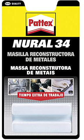 Henkel Nural 34 Reparaturmasse für Metall, 1 Tablette, 50 g, Grau
