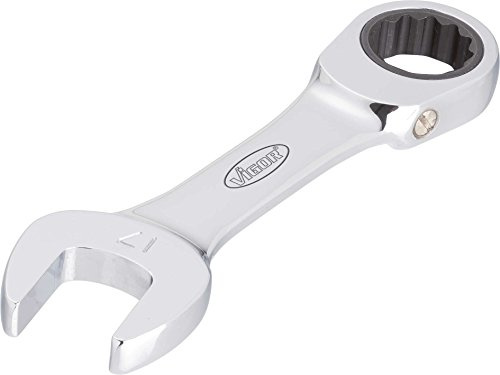 Vigor Llave combinada de carraca, modelo corto, ancho de llave: 10, longitud total: 97 mm, 1 pieza, V2824
