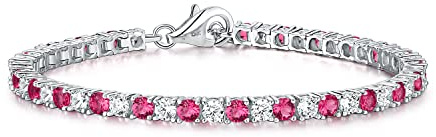 Diamond Treats 925 Sterling Silber Tennisarmbänder für Damen und Mädchen, Silber-Armband mit funkelnden weißen und farbigen Zirkonia Steinen, Sterling Silber Schmuck Geschenke für Frauen