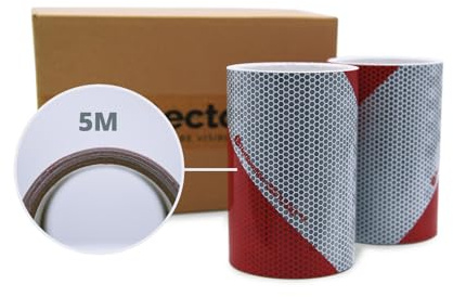 3M/Reflex Kfz-Warnmarkierung 823 Anwendungspaket, 2x 5mx141mm | nach DIN 30710 - rot-weiß - links- und rechtsweisend