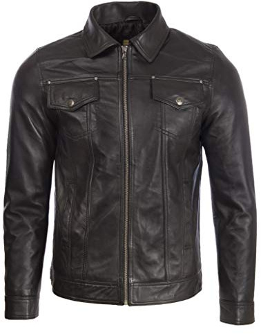 Aviatrix Giacca Classica Harrington Uomo in Vera Pelle (AGQ5)