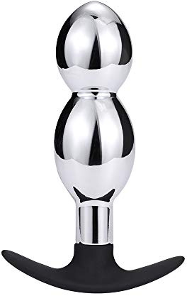 Metall Analplug Edelstahl Anal Butt Plug Analplug Hook Masturbation Sex Spielzeug Mit 2 Analkugeln Sexspielzeug Analdildo für Frauen, Paare, Männer, Anfänger (Stil 5)