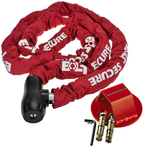 Anti-Theft Bolt GP Integral Motorcycle Chain Lock 2 Meter Heavy Duty Disc Pad Lock with Atom Ground Wall Anchor Bike Protection Gear