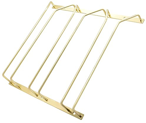 zoohot Weinglasregal, 30,5 cm, Unterschrank, Stielgläser, Aufbewahrung, Aufhänger, Metall-Organizer für Bar, Küche, Gold-Finish (3 Reihen, 1 Stück)