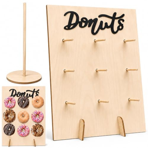 Donut Wand Hochzeit, Donuts Ständer Holz, Candy Bar Tafel, Donut-Halter, Dekoration für Hochzeiten, Geburtstage, Babyparty, Jubiläen, Konditorei