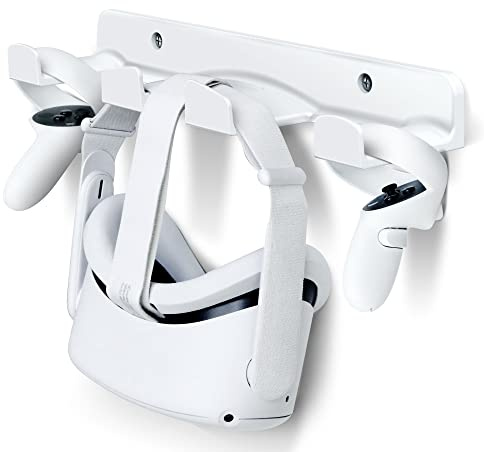 SOKUSIN VR Wall Mount - Storage Stand Holder Hook for Meta/Oculus Quest 2/ Quest/ Rift/ Rift S/ Valve Index/ HTC Vive/ HP Reverb G2/ Playstation VR Headsets, Gaming Controller Hanger Space Saving