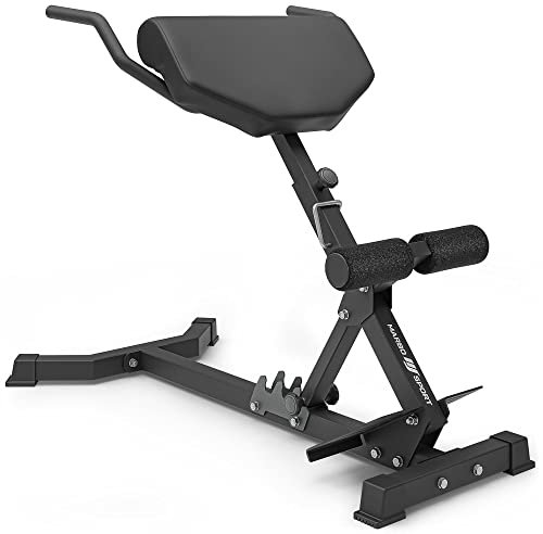 Marbo Sport - Hyperextension Rückentrainer - Rückenstrecker Gerät - Verstellbare Trainingsbank für Zuhause - für Rücken und Bauchübungen, Max. Belastung 130 kg, Klappbar - MS-L108 2.0