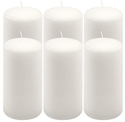 Stumpenkerze weiß Höhe 15 cm Ø 7,5 cm lange Brenndauer Rund-Kerze Säulenkerzen Kerzen-Deko Tafelkerzen Weihnachts-Kerzen Hochzeit (6)