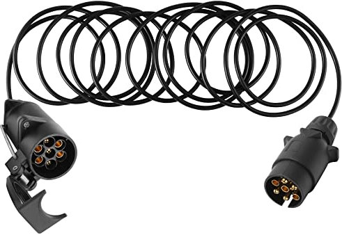AgriShop Kabel Anhänger 7-Polig 12v 6m,Anhänger Verlängerungskabel 7Polig,Landwirtschaftliches 7pol Kabel mit 2 Stecker Männlich Weiblich, Lichtleiste Anhänger 7-Polig,Anhänger Kabelleitung 7 auf 7