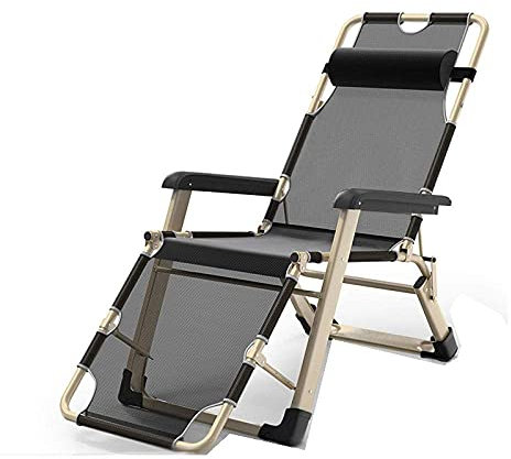 Gartenliege, lässige Lounge-Stühle für beide Parteien, einzelnes klappbares Saisonbett, Büro-Outdoor-Reise-Portheting, alter Mann-Strandstuhl für Erwachsene – schwarze kleine Überraschung Comfortable