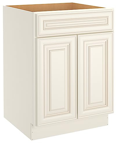 LOVMOR Kitchen Base Cabinets, Sideboard Storage Cabinet, Entryway Cabinet with 1-Drawer & Adjustable Shelf, 24 W X 24 D X 34-1/2H