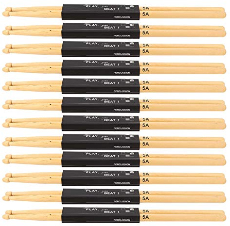 5a Drumsticks Promark Drumstick 40×9×6 12 Paar Drumsticks Ahornholz Snare Drum Stick Übungsauftritt auf der Bühne 5a
