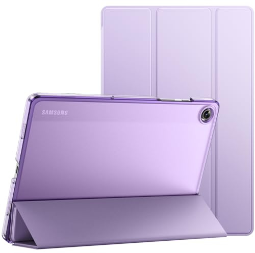 JETech Funda para Samsung Galaxy Tab A9 Plus 11, Púrpura Claro | Trasera Translúcida Slim, Soporte Tríptico, Activación/Reposo Automático, Carcasa Protección Ligera Antigolpes