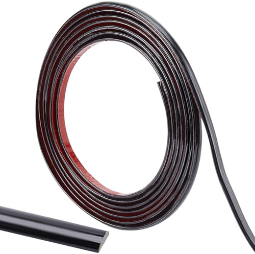 CRASPIRE 10Ft/3M Wall Trim Molding Black Peel and Stick Flexible Self-Adhesive Corner Caulk Strips Tile Edge Decorative Bendable Quarter Round for Mirror Furniture Back Splash Tables Cabinets