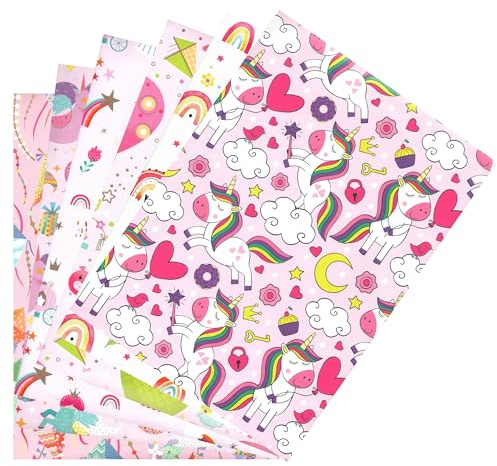 ARKRAFT Presentpappersset 6 ark XXL 90 x 65 cm, plastfri förpackning (flicka)