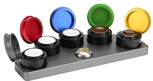 Lwaviwer Uhrenöl-Tauchölerständer, Druckguss, 5 Ölschalen, Tassen mit Abdeckung, Uhren-Reparatur-Öl, Fett, Aufbewahrungswerkzeug für Uhrmacher, siehe abbildung, B