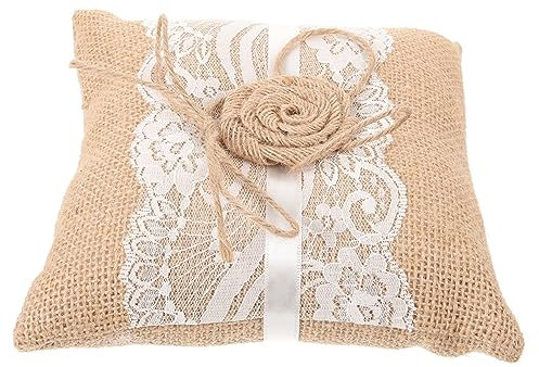 Alipis Hochzeitsparty-gastgeschenke Sackleinen-Jute-Kissen-trägerkissen Mit Rustikalem Landhochzeitsdekor Zufälligem Stil
