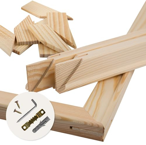 Estika Keilrahmen für leinwand - 120 x 80 cm, Dicke: 2cm - Holzleisten zur Selbstmontage, 8 Holzkeile zum Spannen der Leinwand