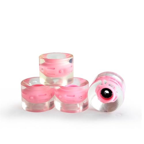 LPHFDCS Skater Roller 4 Stück 60 x 45 mm Skateboard-Räder PU-Longboard-Räder 78A weiche Fishboard-Räder tragbare PU-Räder Inline Skates RäDer(Pink)