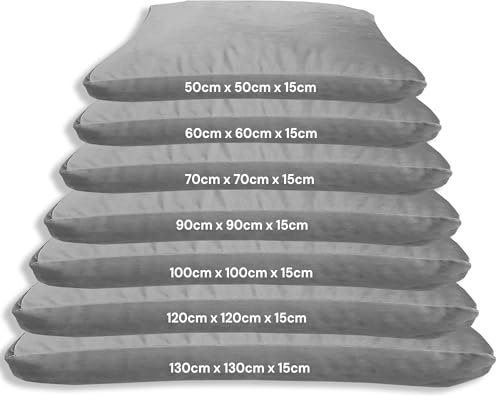 Kosiproducts Beanbag Floor Square Cushions Pillow Plush Velvet 100% Soft Polyester-[70cmx70cm, Silver