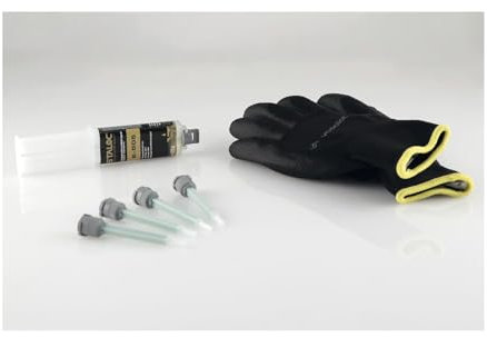 Staloc 2K Epoxidharz Kleber E-505 Set - Epoxy Kleber für Metall, Keramik, Glas und Holz, 25ml + 4x Statikmischer