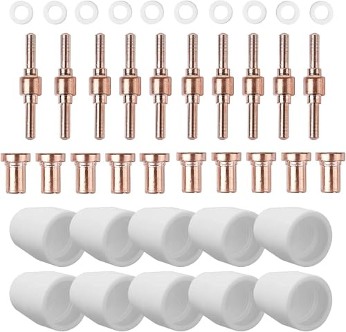 Reboot Plasmaschneider Ersatzteile 40 Stück für PT31 – Passend für RBC6000 & RBC6000PRO – Düsen, Elektroden & Verbrauchsmaterialien Set für Luftplasma-Schneidbrenner