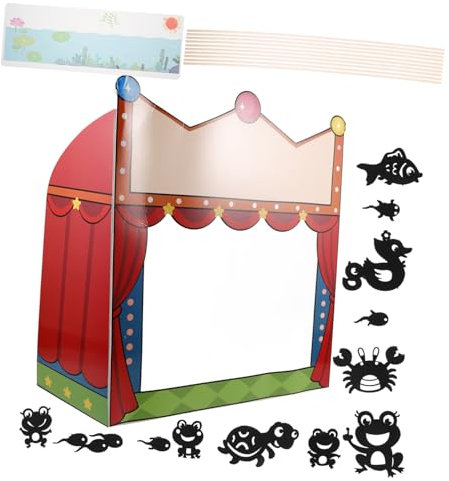 KOMBIUDA 1 Satz Schattenpuppen Für Kinder Hintergrund Puppentheater Show-zubehör Bastelset Geschichtenerzähler Schattenpuppen-Set