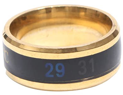 LIFKOME Geburtstagsgeschenk Fingerschmuck Jungen Ringe runder Fingerring Ringe für Stimmungsring mit Farbwechsel Hochzeitsschmuck Wärmeverfärbungsring stilvolle Golden