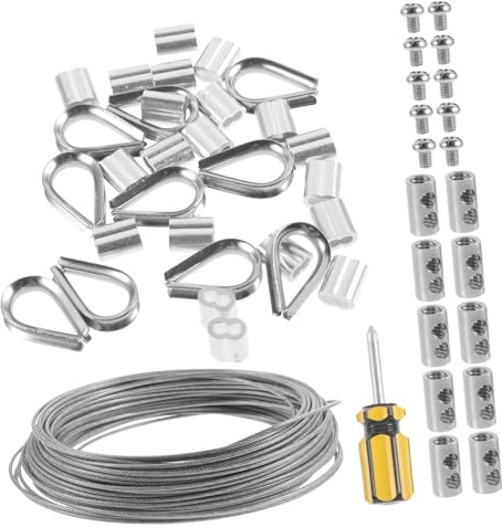SOLUSTRE Kit De Cable Acero Inoxidable Cuerda De Aparejo Guardacabos Para Jardines Interiores