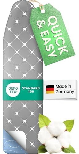 SimplySmooth Premium Ironing Board Cover 150x50 | OEKO-TEX 100 | Made in Germany | Fits 145–150x45–50 cm boards | Steam Station Compatible | Size XXL