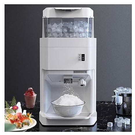 Máquina para raspar hielo Máquina de afeitar de hielo comercial, máquina de hacer conos de nieve de gran capacidad de 400 kg/h, trituradora de hielo eléctrica de 430 W, máquina de hielo afeitado, finu