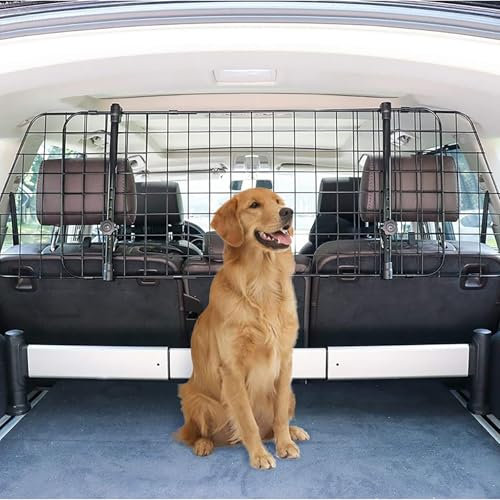 SIOXFN Barrera Protectora de Coche para Perros para VW Touran MPV 2006-2010, Ajustable Barrera Perros Coche Rejilla Perro Coche Maletero Protector Maletero Coche,L