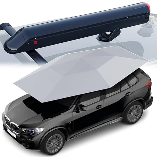 vnmudzeo Automatisches Autodachzelt, 3800 X 2700 Mm (Ausgeklappt), Universeller Sonnenschutz FüR Den AußEnbereich, Zum Schutz Vor Sonne Und Herabfallenden GegenstäNden (NeutralGray, B)