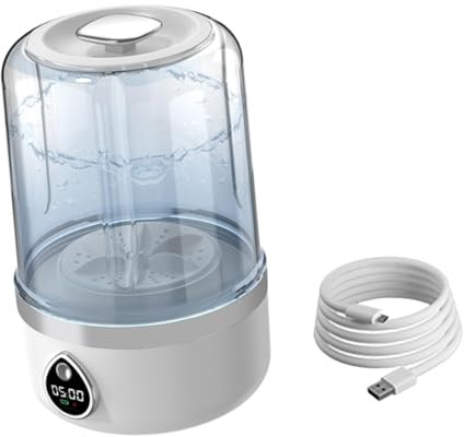 Sharplace Lavadora Portátil, Minilavadora, Ahorra Espacio, Limpieza Profunda, Silenciosa, 2 Modos de Lavado, Pantalla LED para Ropa de Bebé en Casa, Blanco, Individual