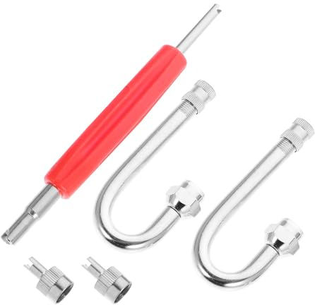 GANAZONO Extensor de Válvula de Neumático de Cobre, 1 Juego para Bicicleta y Motocicleta, Inflado Cómodo en Espacios Reducidos, Resistente al Envejecimiento