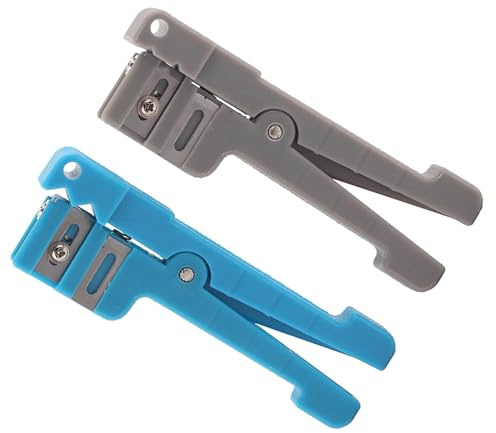 RiToEasysports Glasfaser-Abisolierer, Pufferrohrwerkzeug mit Einstellbarer Tiefe und Komfortablem Griff für -Faser-Twisted-Pair-CATV-CB-Antennenkabel 45-162 45-163 (#03)