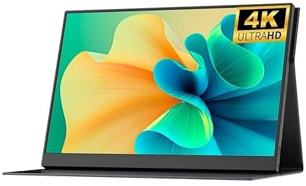 Lijiaxiuyc-101 Schermo esterno portatile IPS HD 4K da 16 pollici con luminosità 100% sRGB e 400nit Monitor per Smart Working