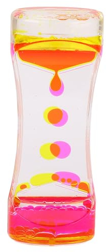 RASTKY Jouet de Bureau en Sablier coloré avec Barboteur de Mouvement Liquide, Jouet de Suivi Visuel pour la Décoration de la Maison et du Bureau (Rose Jaune)