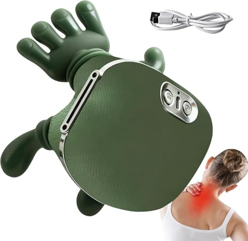Back Neck Massager, massage med 3 massagelägen och 2 värmenivåer, elektriskt uppvärmd mänskligt hand