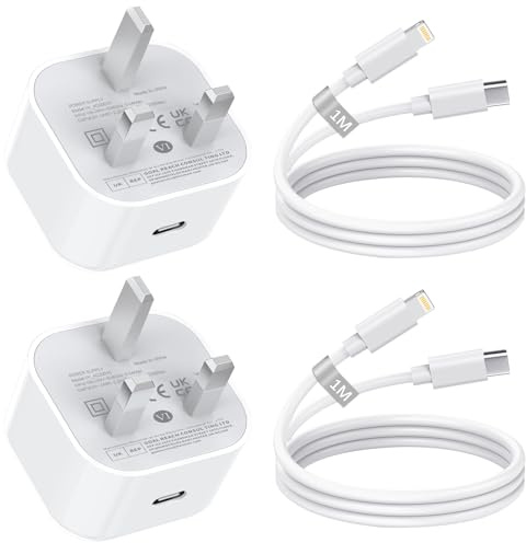 iPhone Charger Fast Charge for Apple iPhone 14 13 12 11 Pro Max Plus XS XR X 8, 2Pack 20W Fast Charging USB C Plug with MFi Certified USB C to Lightning Cable 1M iPhone Fast Charger Cable and Plug