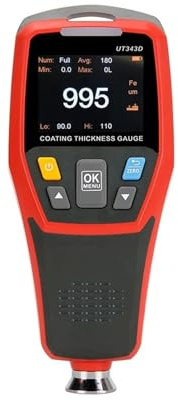 Lackschichtdickenmessgerät, Digitales Lackdickenmessgerät 343D for Autos, Metalldetektor-Messung mit USB-Daten