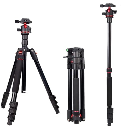Q173 2 in 1 Treppiede Monopiede Multifunzionale Stand per Foto Video Live Compatibile con DSLR Mirrorless Camera Mobile Phone