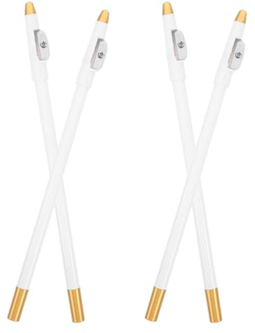 TINEASUR 4 Stück pack Weißer Friseurstifte mit Integriertem Anspitzer für Präzises Haarstyling und Bartkonturierung Holzmaterial für Persönliche Pflege und Täglichen Gebrauch