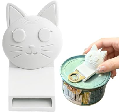 Abrelatas de mano, herramienta de apertura en forma de gato impresa en 3D para tapa, abrelatas de refrescos, para refrescos, comida para mascotas, cerveza, restaurante, camping, hogar, picnic, cocina