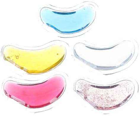 POPETPOP 5 Stück pack Kühlende Augenpads aus Gel und Pvc 6,5cm U förmige Gelkissen zur Linderung von Augenringen und Müdigkeit Wiederverwendbar für Erholsame Augenpflege
